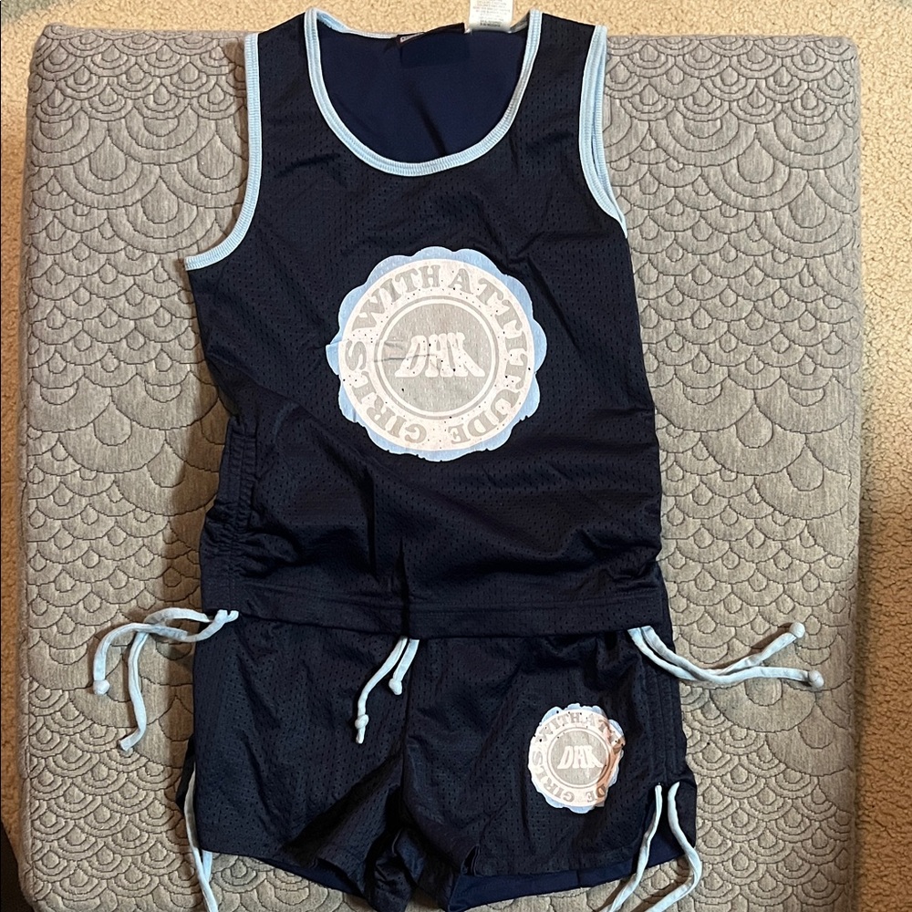 Derek Heart Kids Navy and Light Blue Activewear Set